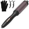 3 In 1 Thermal Brush Hair Curler & Straightener with 10 Fast Heating Levels, Fit for All Hair Types for Home & Travel