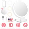 20X/1X Double-Sided Magnifying Makeup Mirror With Light Rechargeable Travel Makeup Mirror With 3 Colors Dimmable Brightness Adjustable Stand Vanity Ta