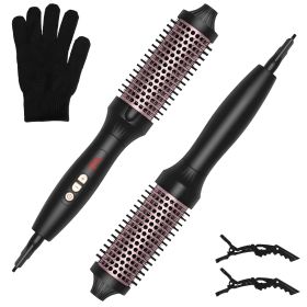 3 In 1 Thermal Brush Hair Curler & Straightener with 10 Fast Heating Levels, Fit for All Hair Types for Home & Travel