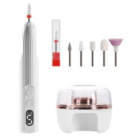 Portable Cordless Electric Nail Drill Kit Charging Base With UV Nail Dryer 6Pcs Nail Drill Bits 5Speeds Direction Control Timer Setting For Acrylic Ge