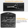 Professional Hair Cutting Scissors Set Hairdressing Salon Barber Shears Scissors w/ PU Leather Case
