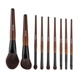 VEVOR 9PCS Makeup Brush Set for Foundation, Conealer, Powder, Blending, 3 Eyeshadow, Contouring, lip with Soft Bristles