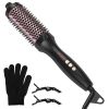 3 In 1 Thermal Brush Hair Curler & Straightener with 10 Fast Heating Levels, Fit for All Hair Types for Home & Travel