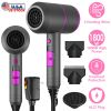 1800W Hair Dryer Portable Compact Hair Blow Dryer with Cool/Warm/Hot Wind with Diffuser Concentrator/Comb Nozzle ALCI Plug Overheat Protection for Wom