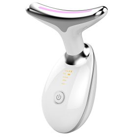 EMS Thermal Neck Lifting And Tighten Massager, Electric Microcurrent Wrinkle Remover (Color: White)