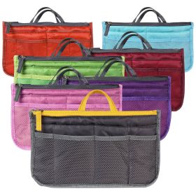 Women Lady Travel Insert Handbag Organiser Makeup Bags Toiletry Purse Liner w/Hand Strap (Option: GiftOrganizeCaseOrange)