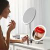 30X Magnifying Mirror With Light 3 Colors Dimmable Brightness Included Tweezer Scissor Travel Magnifying Makeup Mirror with Suction Cup 360° Adjusta