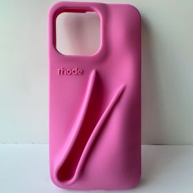 Rhode Autumn New Edition DIY Lipstick Lip Holder Soft Silicone Case for IPhone 16 15 14 13 12 11 Pro Max Plus Phone Stand Cover (Net-weight: For iPhone 16, Color: 6 RoseRed)