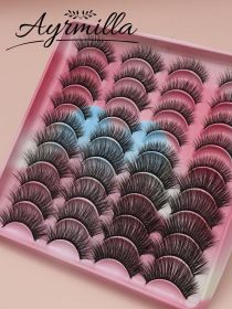 AYRMILLA 5/20Pairs 3D Mink Lashes Natural False Eyelashes Dramatic Thick Fake Eyelash Extension Faux Cils Wholesale Makeup Tools (Color: 20Pairs-H006)