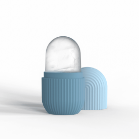Face & Eye Silicon Cube Ice Roller; Reusable (Color: Blue)