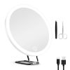 30X Magnifying Mirror With Light 3 Colors Dimmable Brightness Included Tweezer Scissor Travel Magnifying Makeup Mirror with Suction Cup 360° Adjusta
