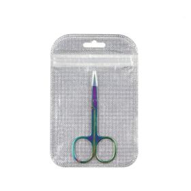 Stainless Steel Eyebrow Trimmer, Color Titanium Small Beauty Scissors (Option: Color titanium-Flash bag)